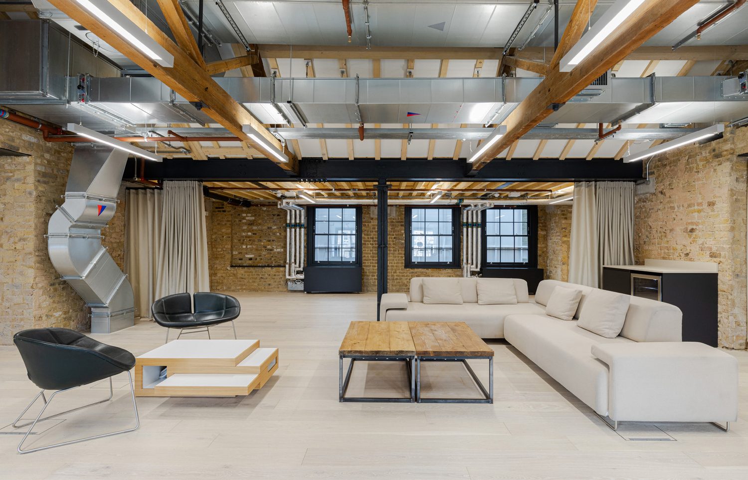 AKT II &mdash; completed electrical installation, Elder Yard, Shoreditch